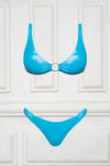 Blue Silver bikini set with ring detail