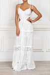 EMBROIDERED CUT OUT Maxi Dress in White