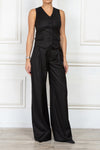 High wasist wide leg trousers in black