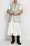 Sleeveless Pinstripe Blazer