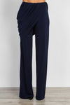 Draped viscose trousers in navy