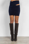 Draped mini skirt in navy