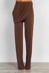 Draped viscose trousers in brown