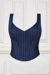 Navy pinstripe corset