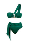Patricia One shoulder bikini top and side tie high rise bottom