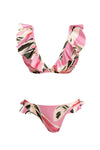 Dominicana padded frill triangle bikini set