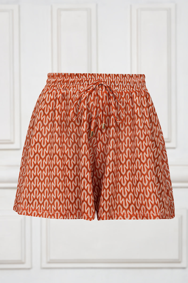 Knitted summer trousers in orange