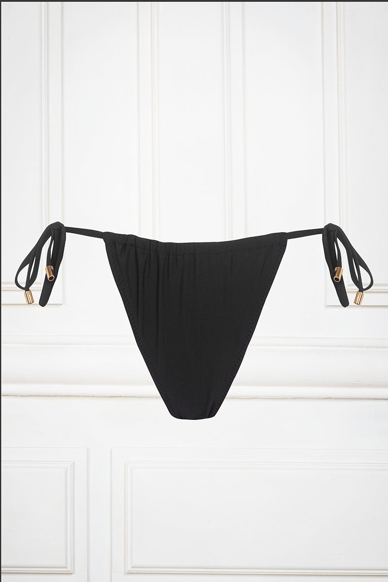 Tie Side Bikini Bottoms In black