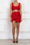 Corset Crop Top in Red