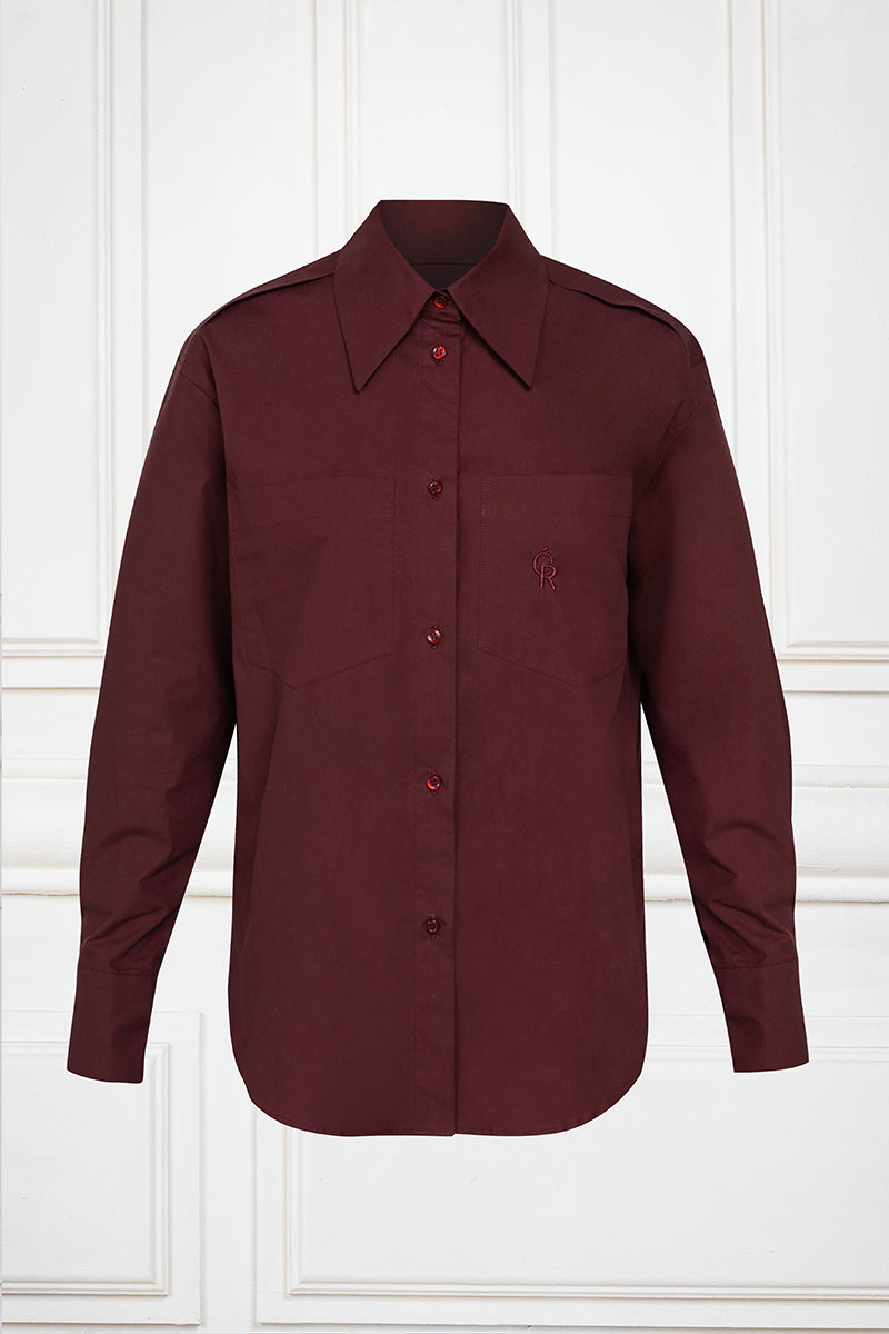 Oversize Poplin Shirt in burgundy