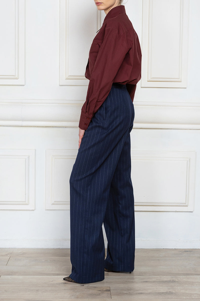 Oversize Poplin Shirt in burgundy