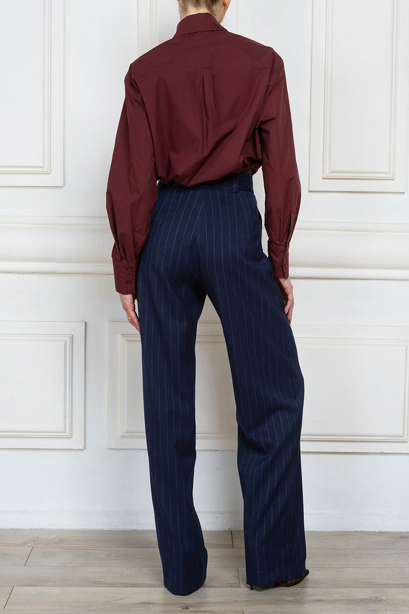Oversize Poplin Shirt in burgundy