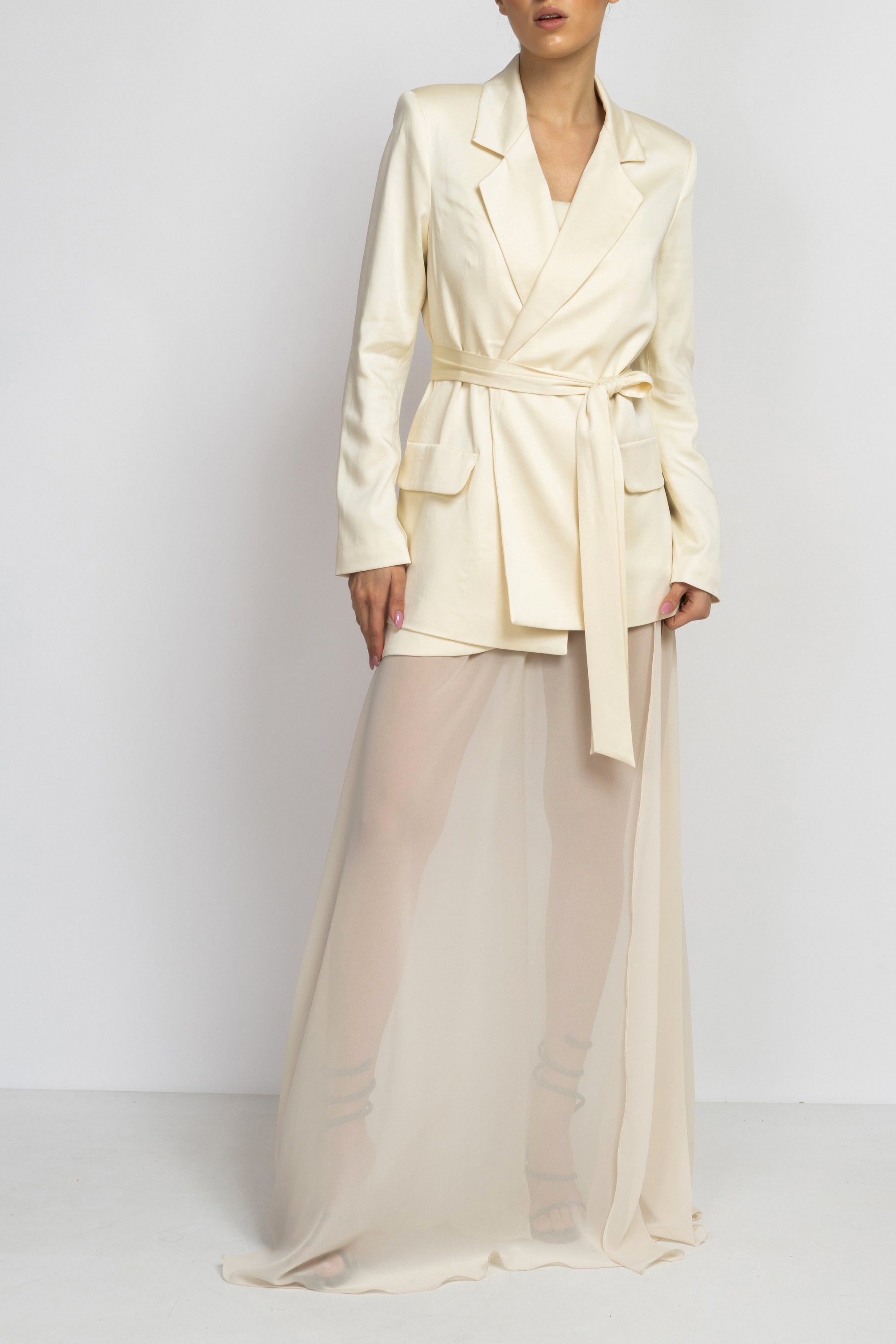 Butter Yellow belted blazer
