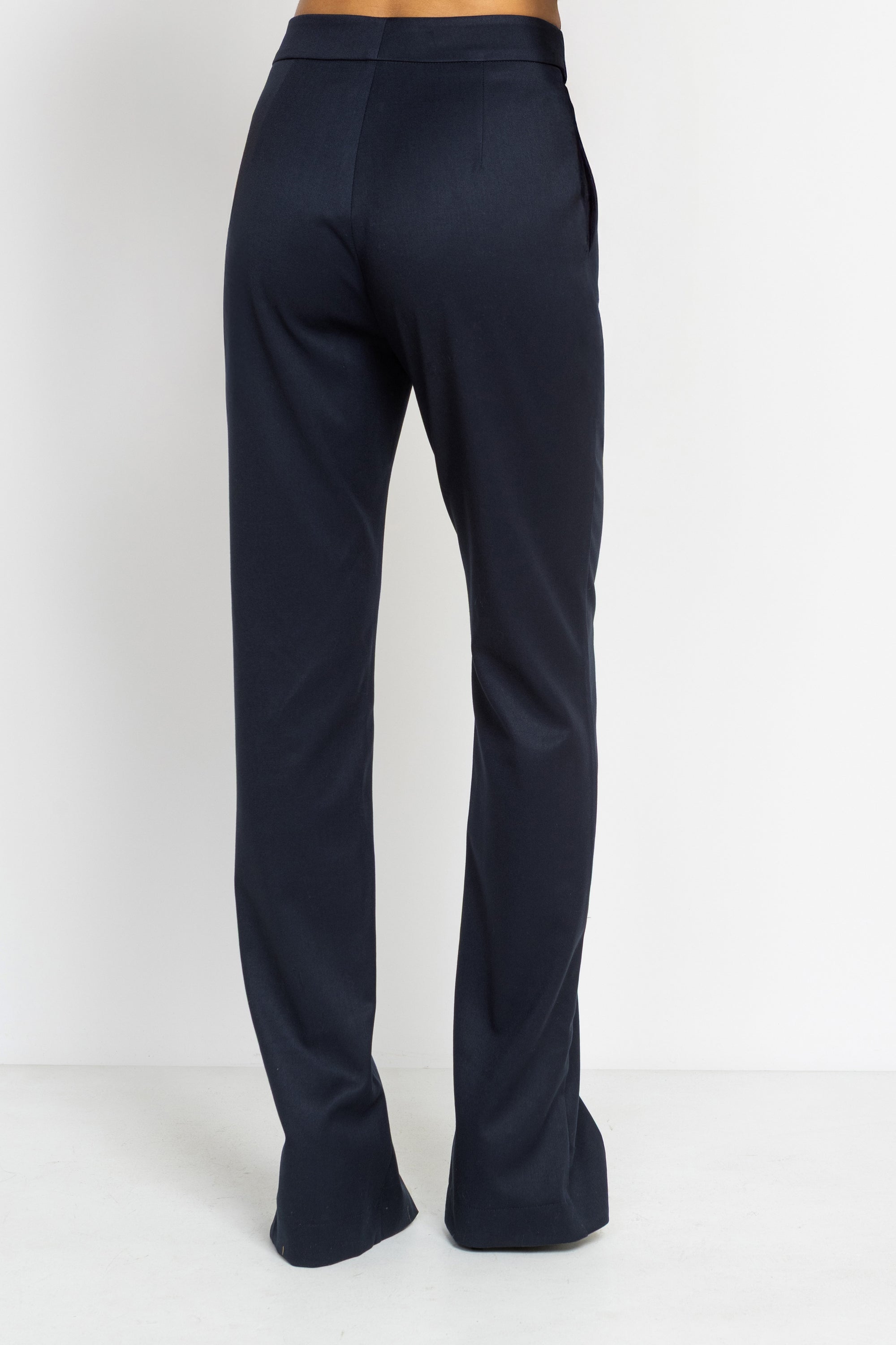 Slit Front Cigarette Pant In Navy blue