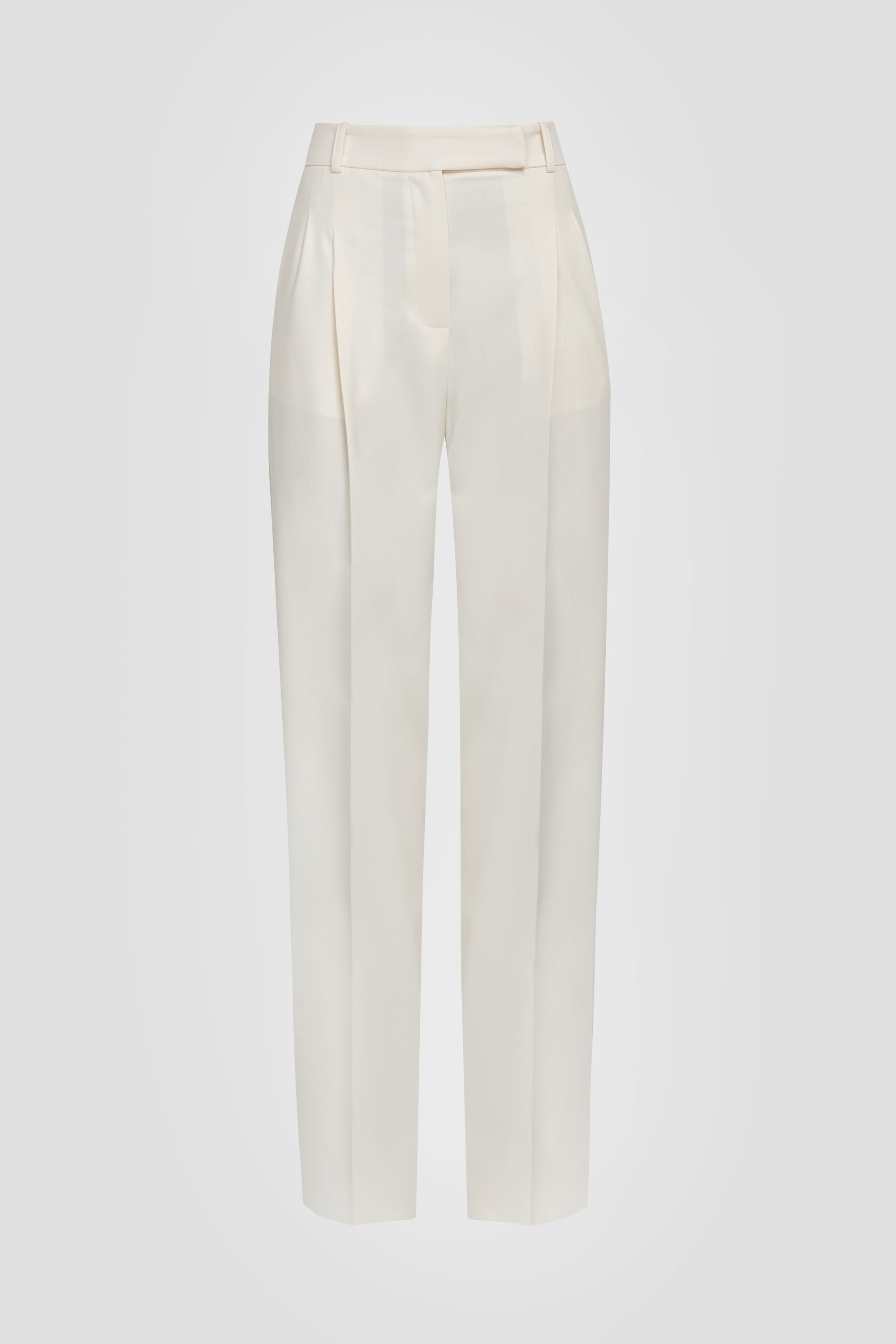 High Rise Wide Leg Viscose Pants in White