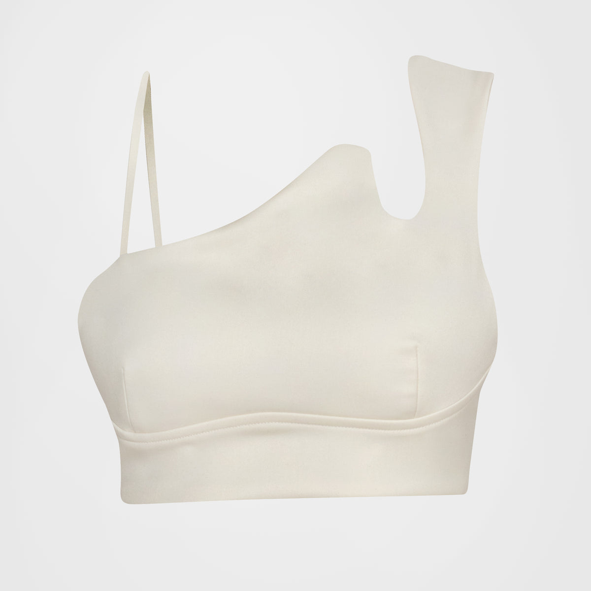 Asymmetric Scalloped Corset-Style Bustier