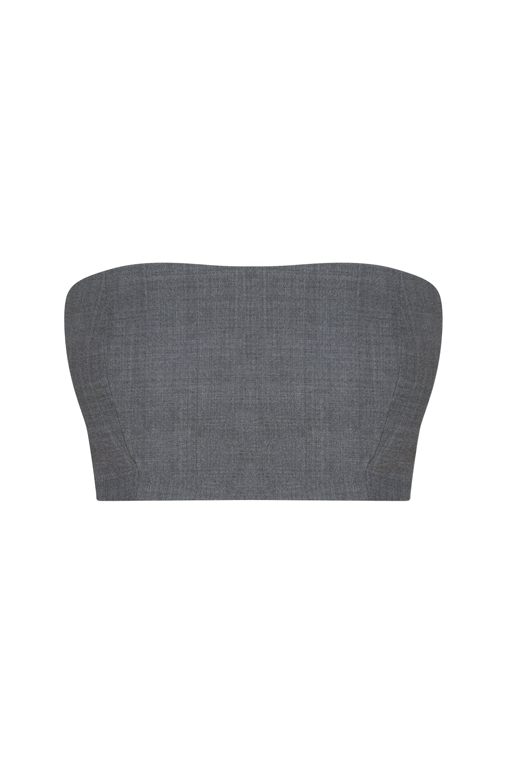 Grey Crop Top in Wool Blend