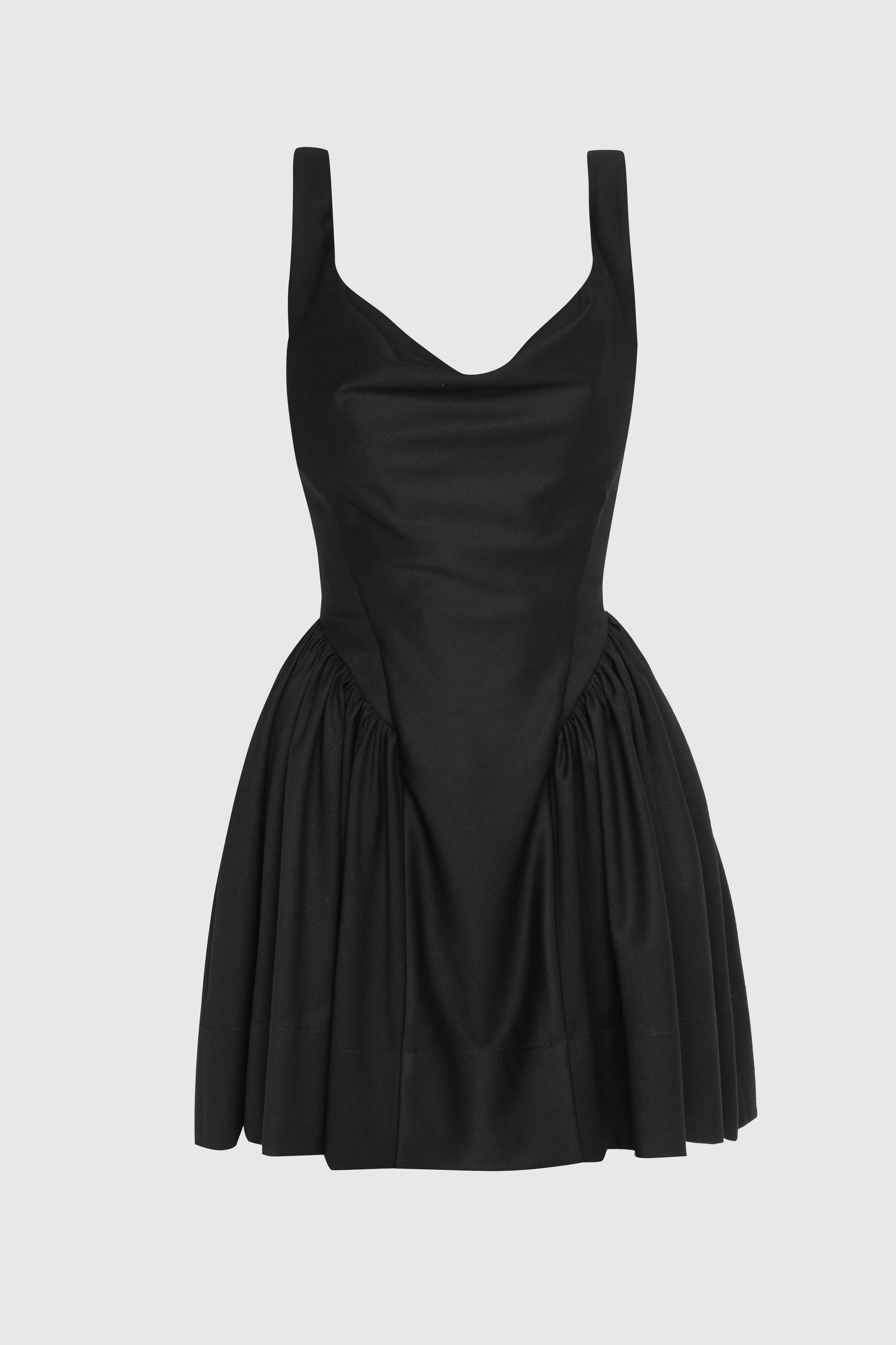 Mini Draped Corset Dress in Black Mini Draped Corset Dress in Black
