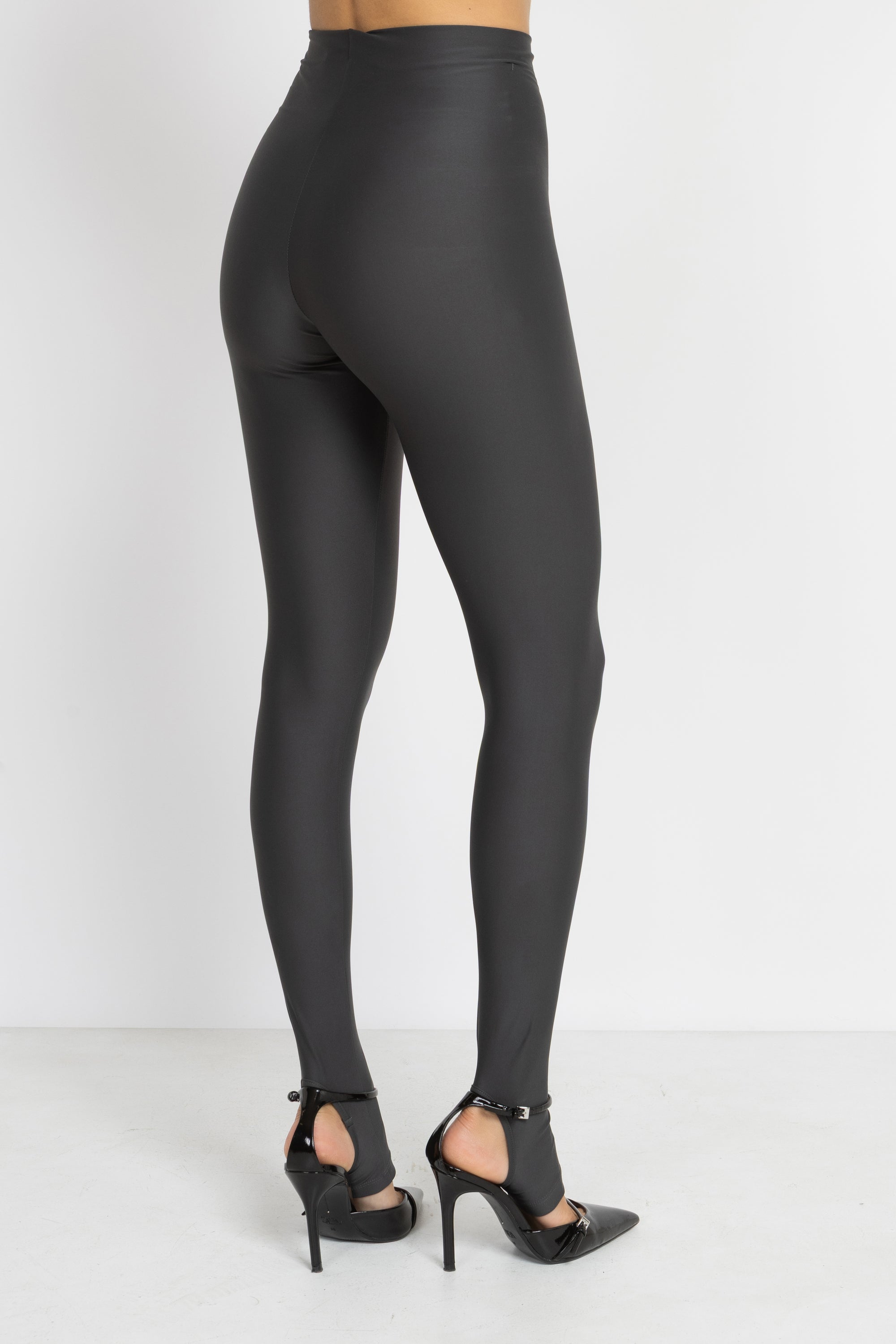 Gray Lycra Stirrup Leggings