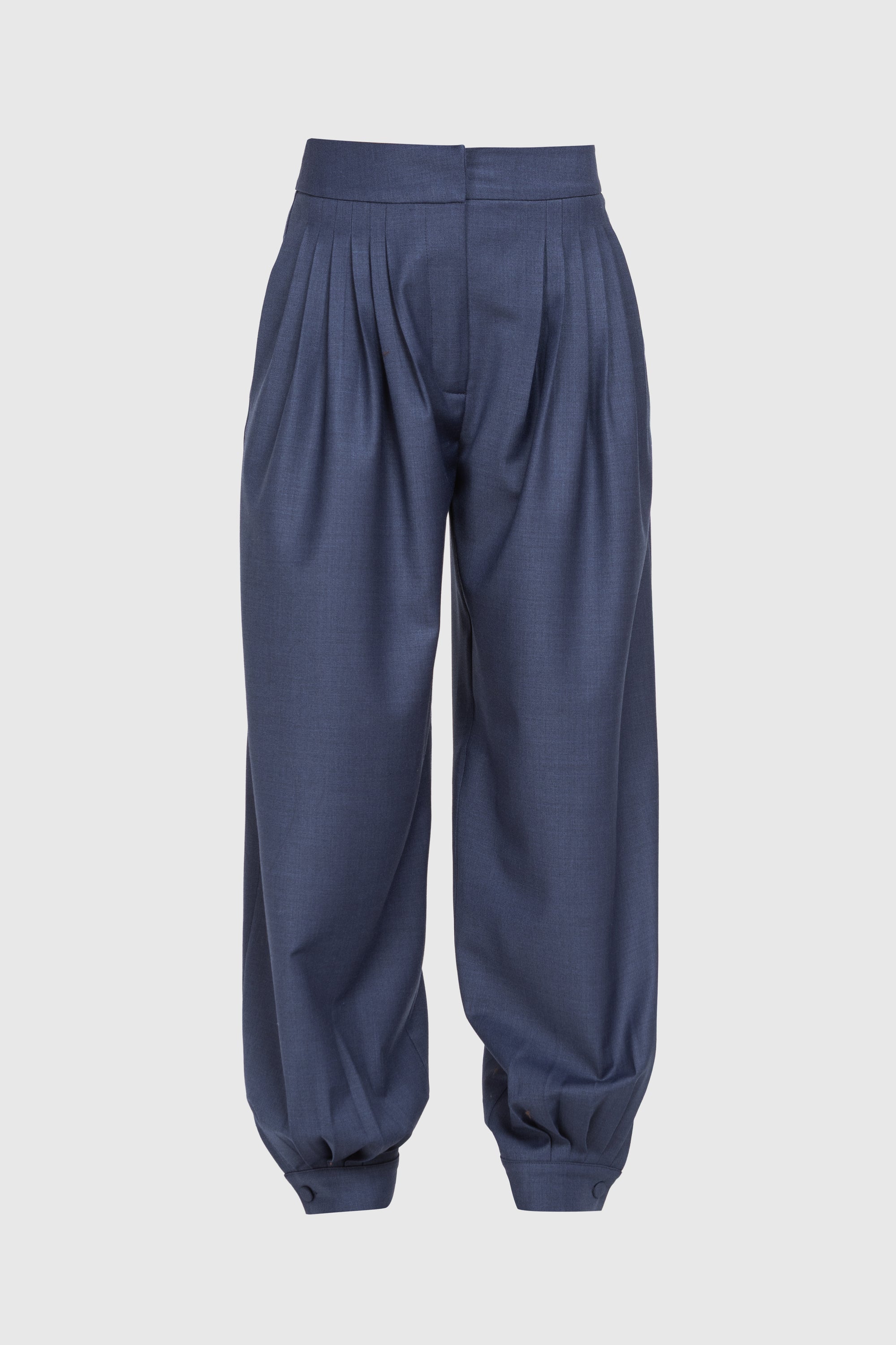 Wool Balloon Trousers with Pleats