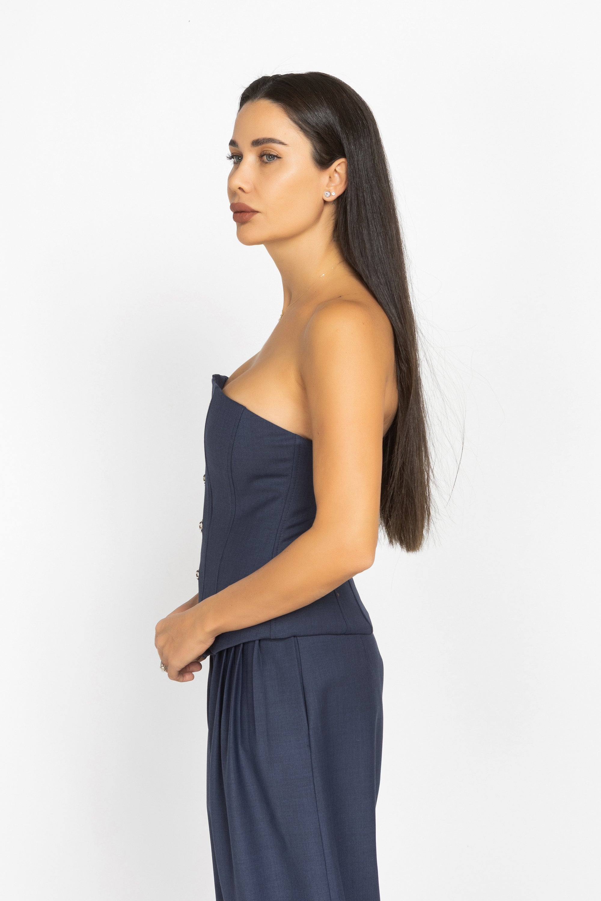 Wool Corset with Gold Clasps