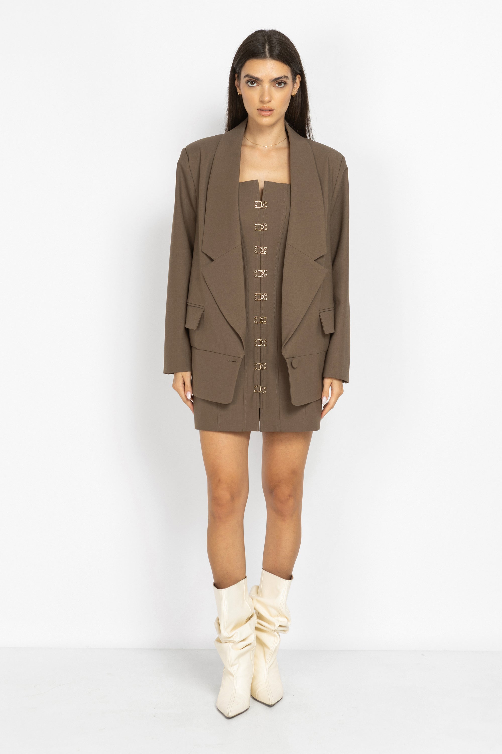 Oversized Wool Blazer with Statement Lapels