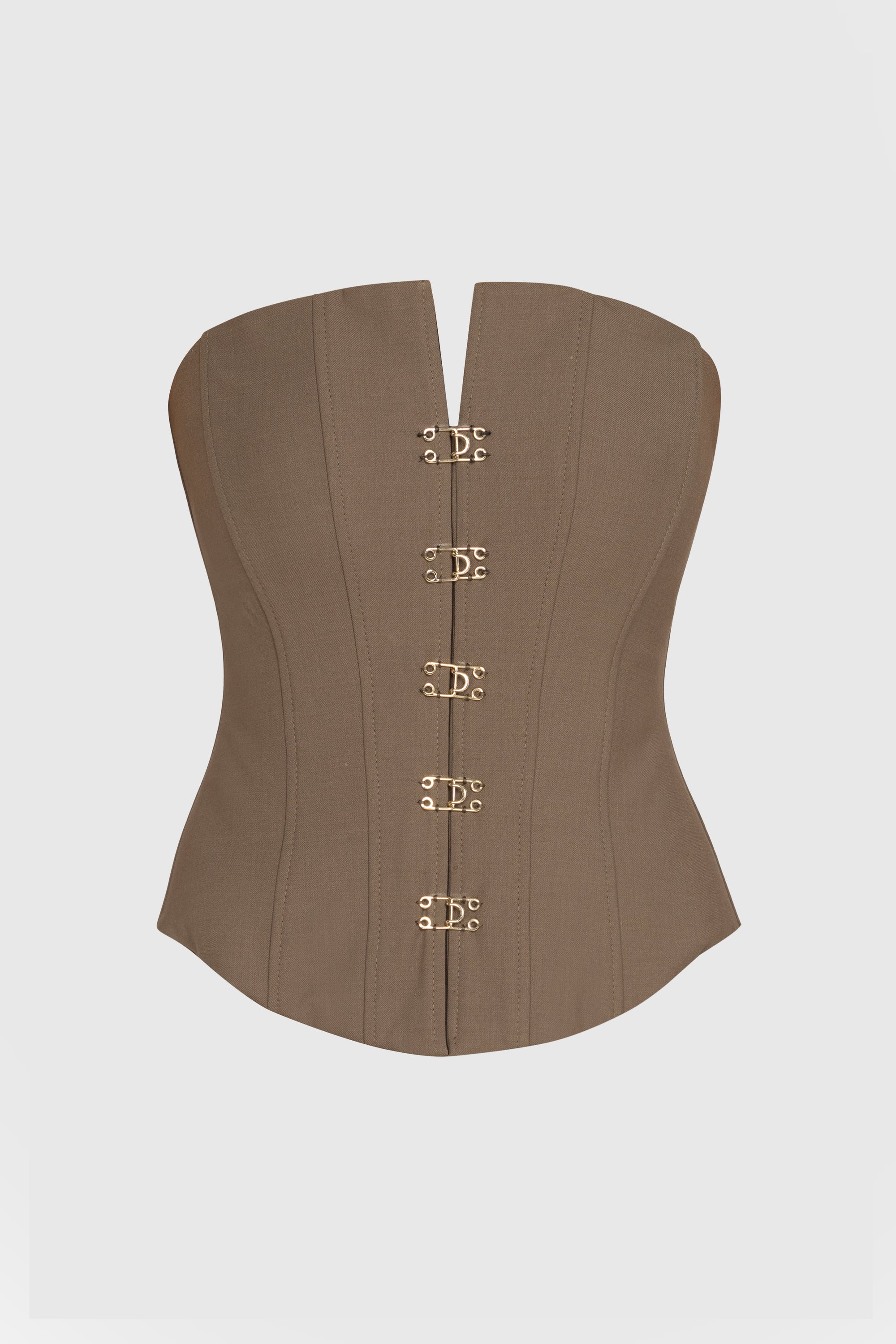 Wool Corset with Gold Clasps