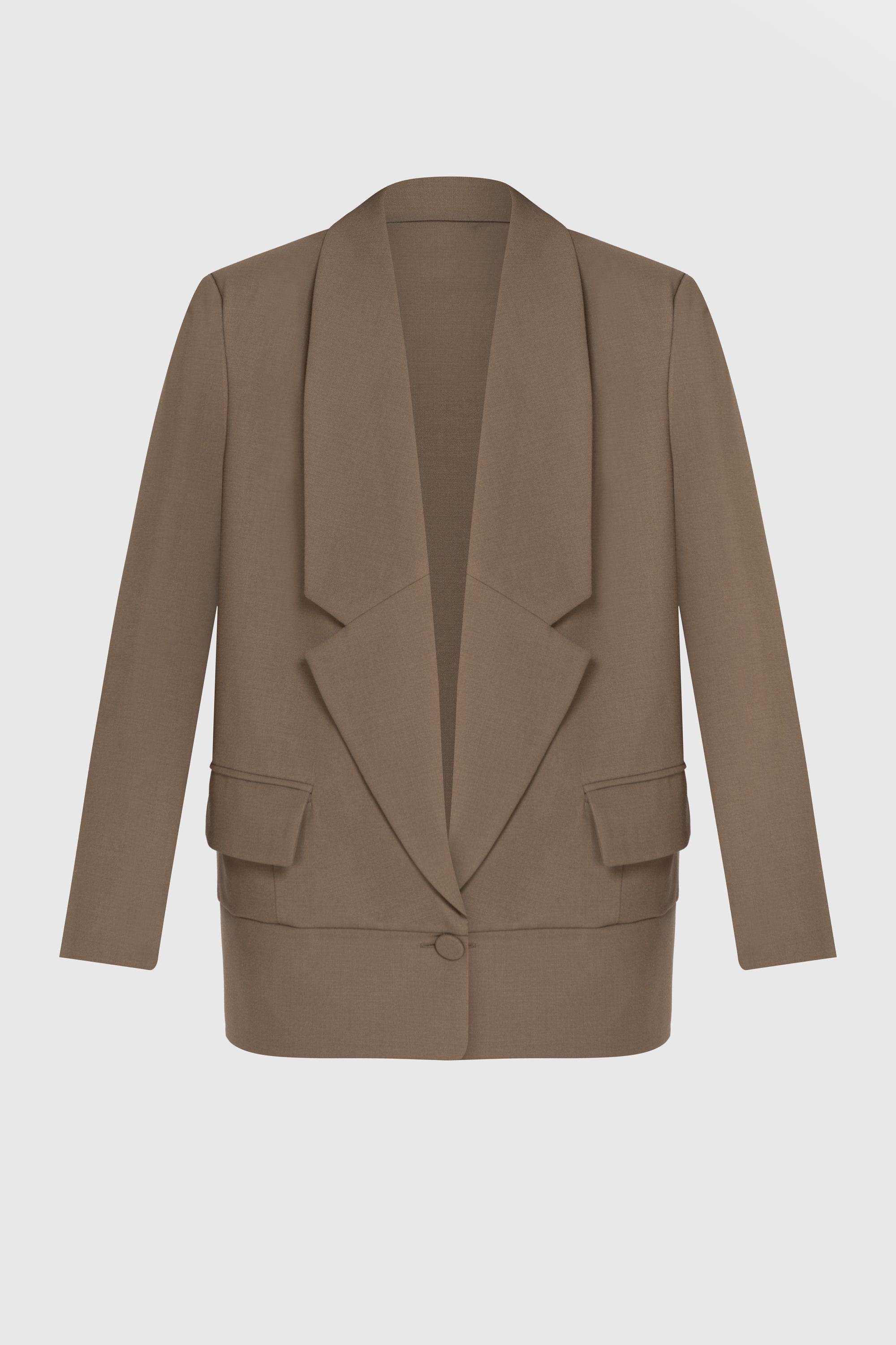 Oversized Wool Blazer with Statement Lapels