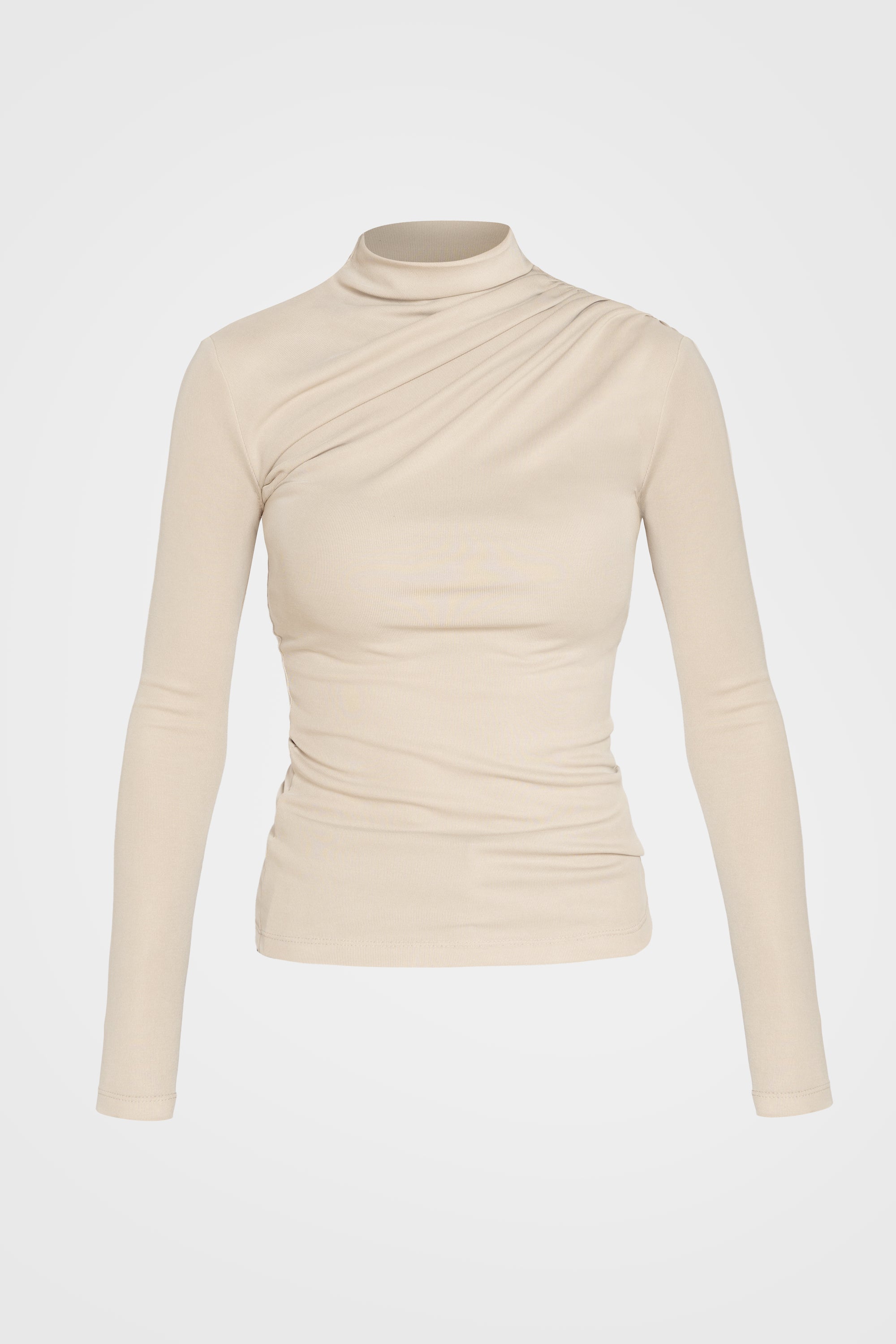 Draped High-Neck Top