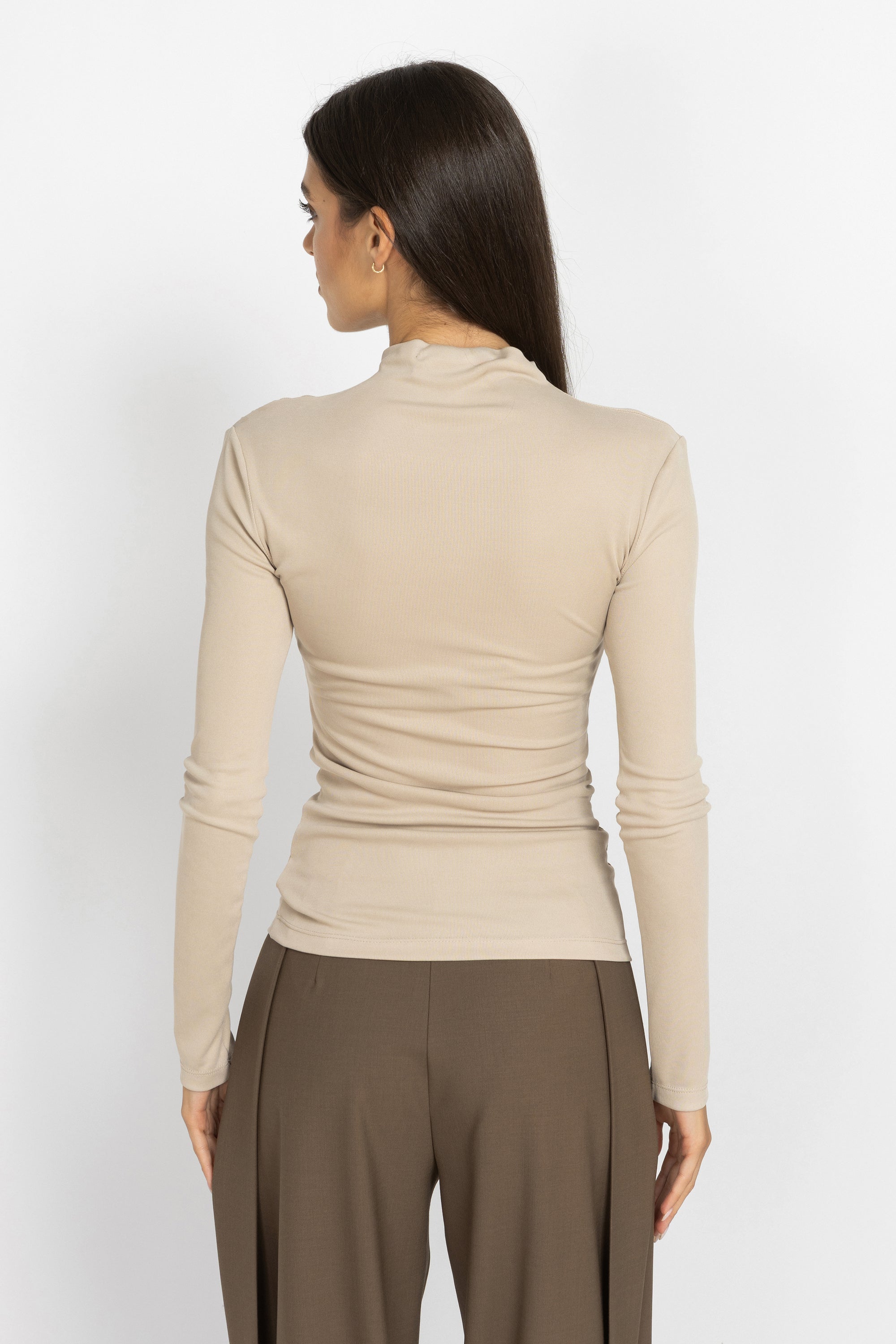 Draped High-Neck Top