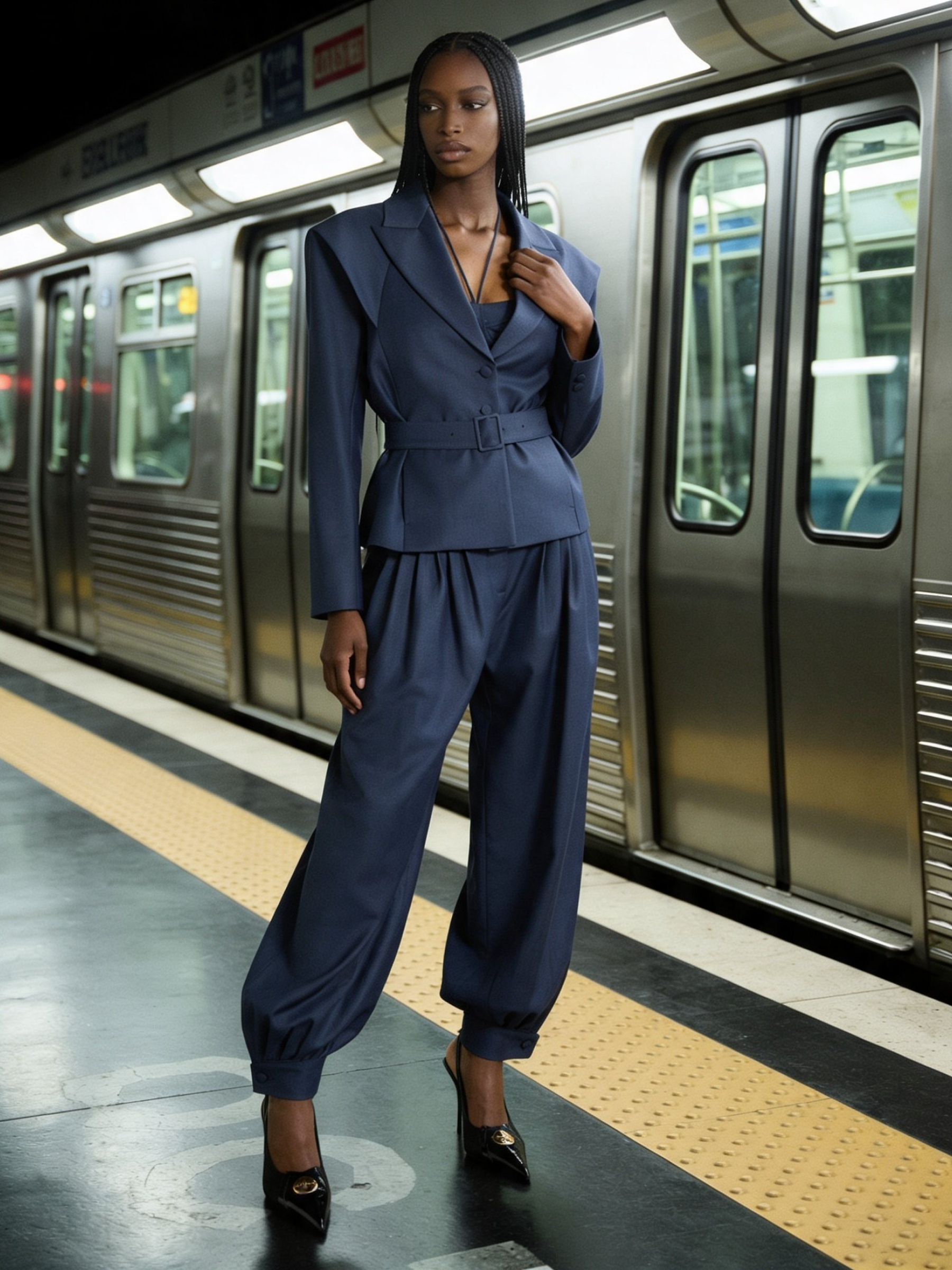Wool Balloon Trousers with Pleats