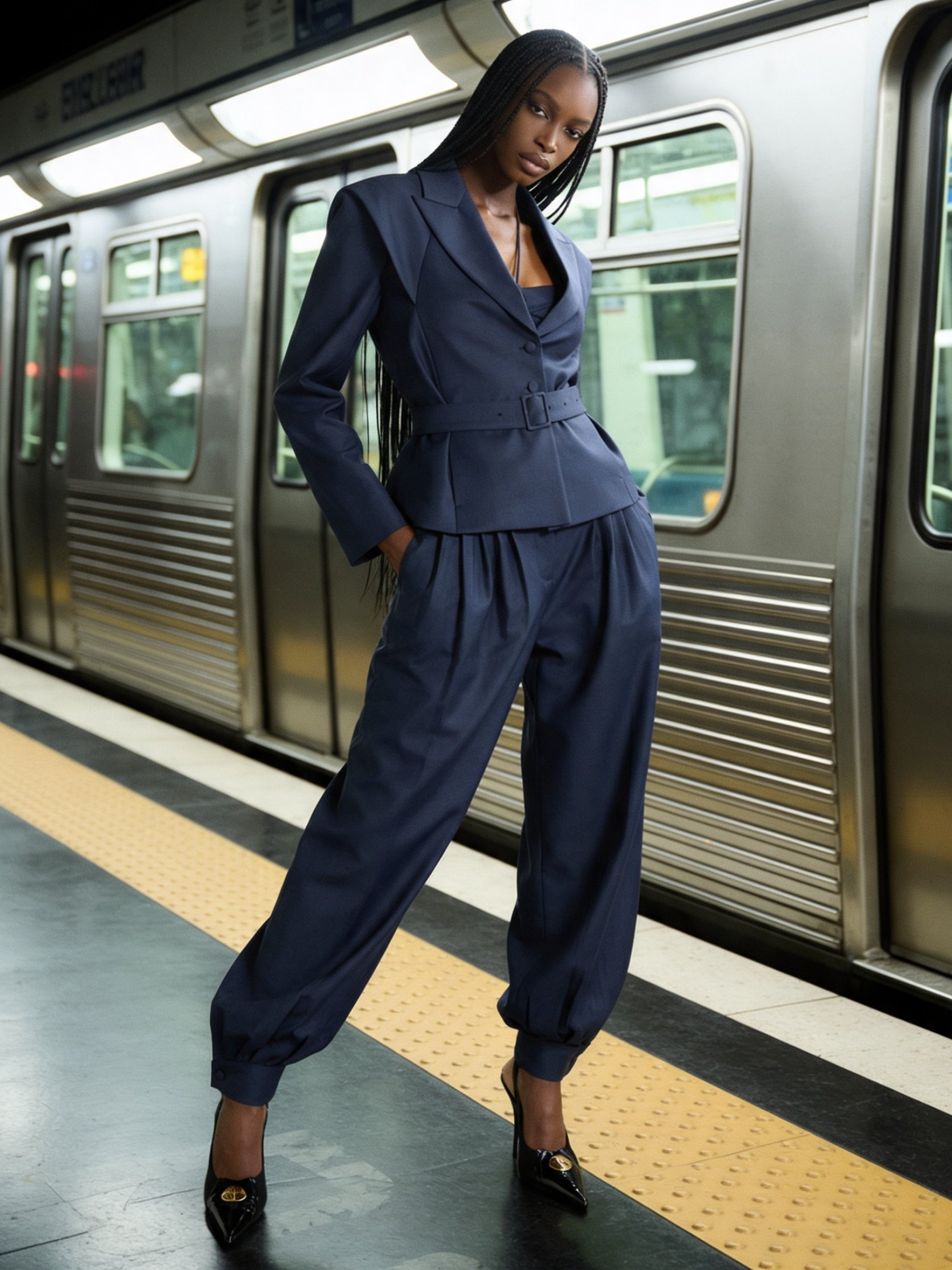 Wool Balloon Trousers with Pleats