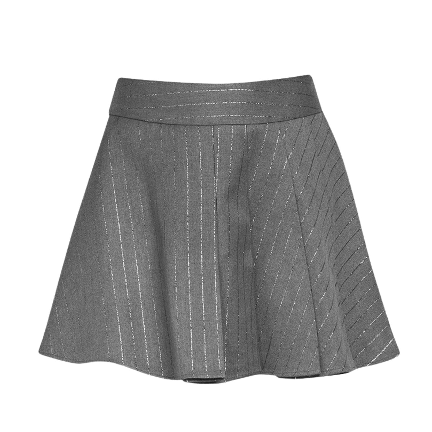 Pinstripe Pleated Mini Skirt