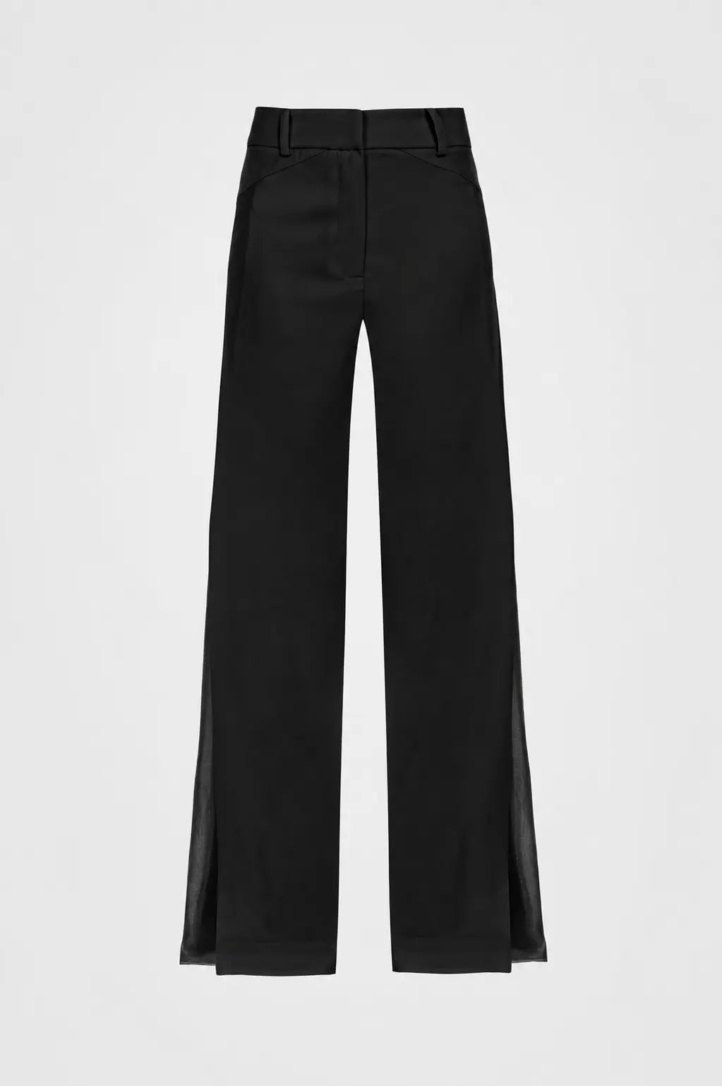 Black Trousers with Sheer Panel