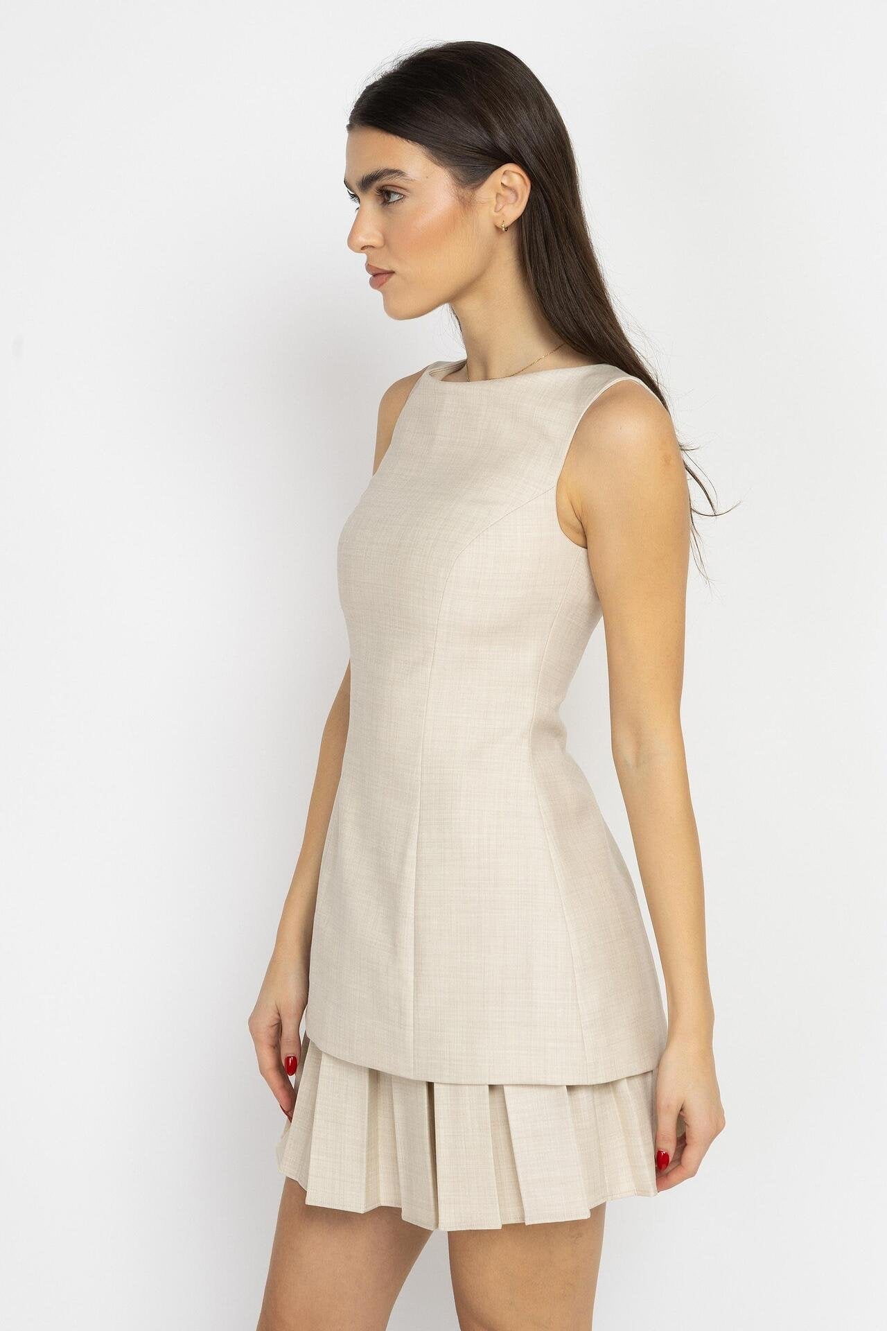 Long Wool Peplum To
