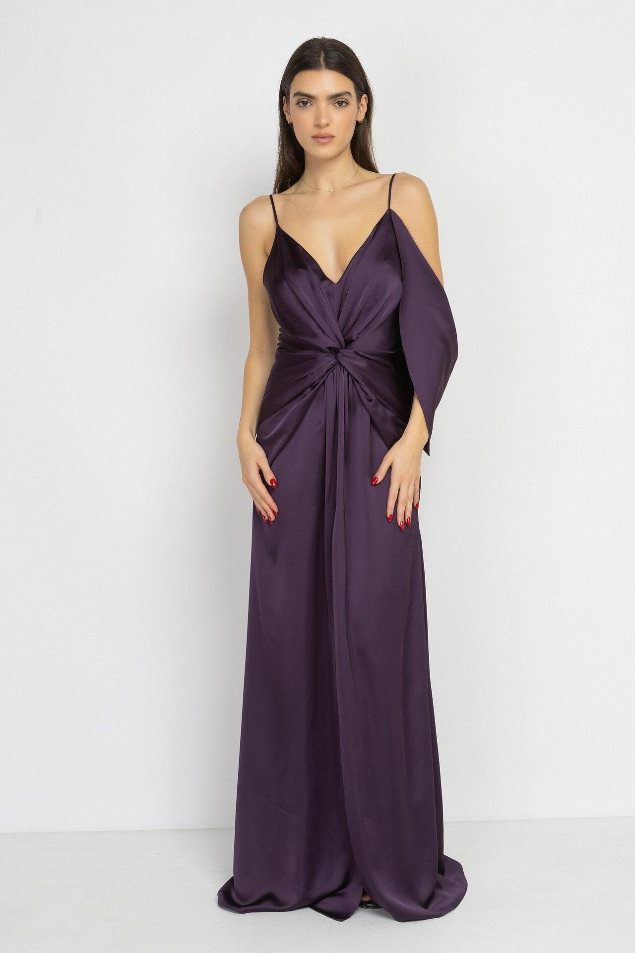 Satin Twist Maxi Dress