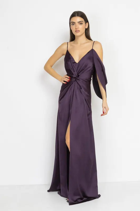 Satin Twist Maxi Dress