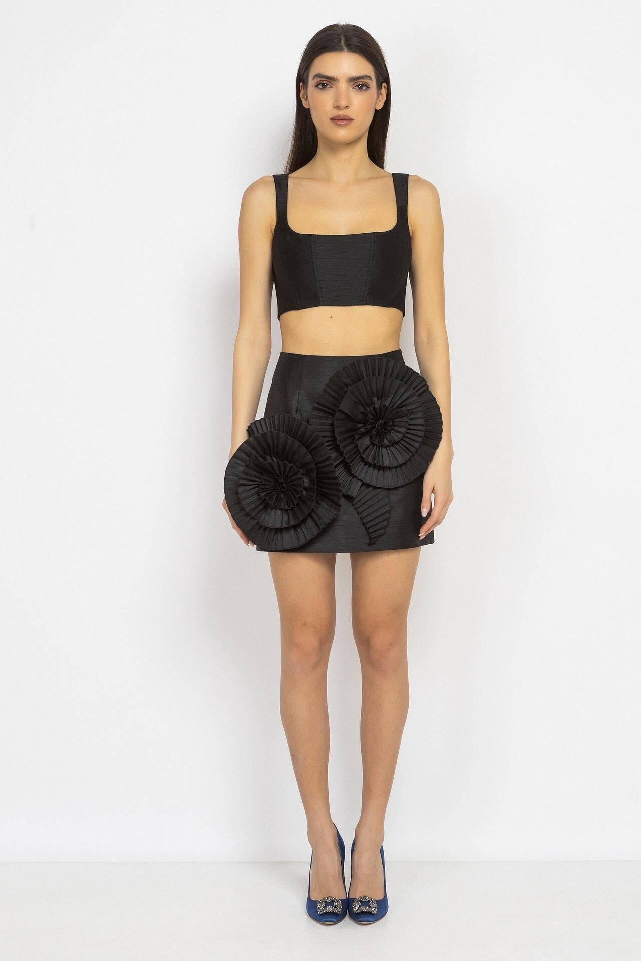 Corset Crop Top in Black