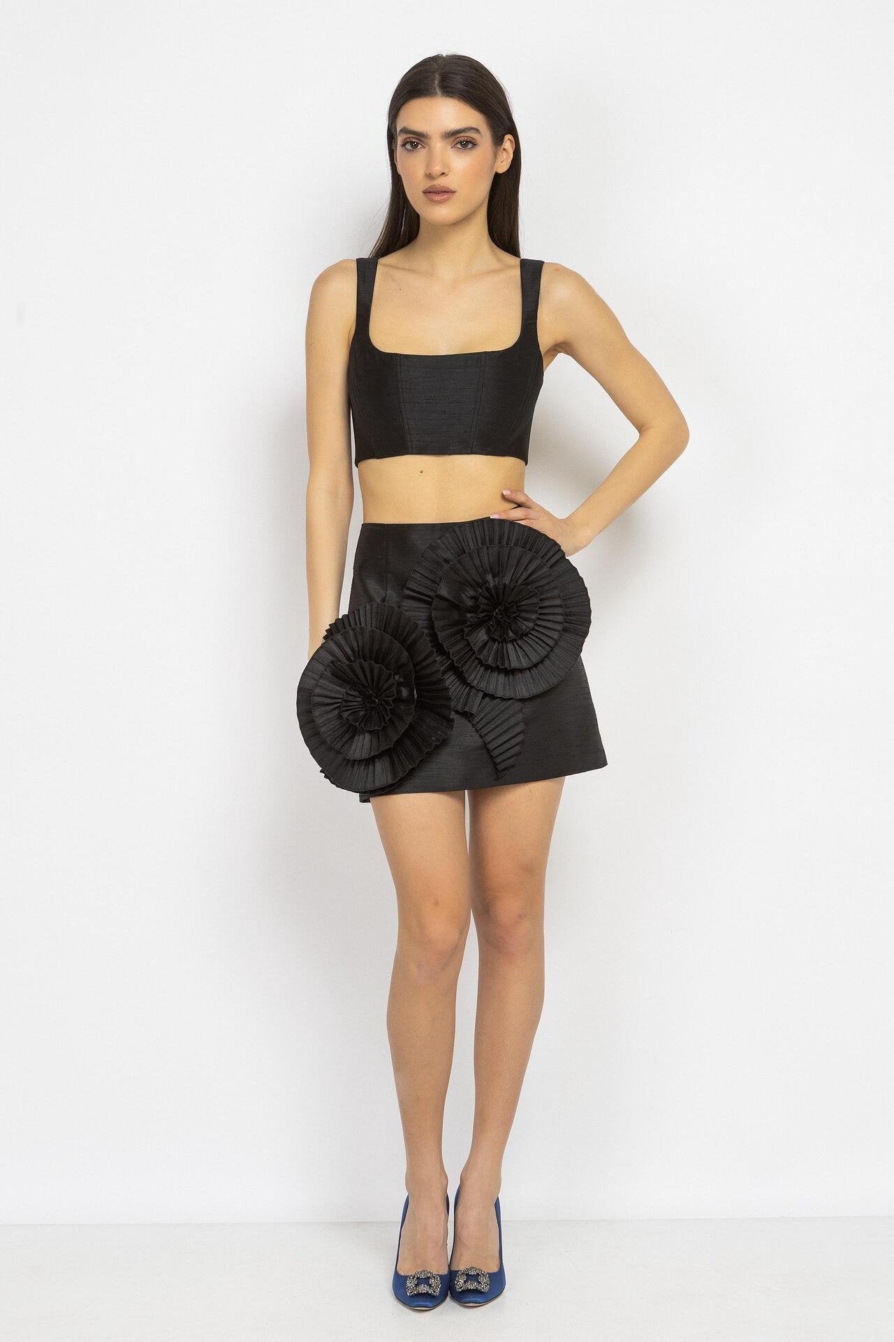 Corset Crop Top in Black