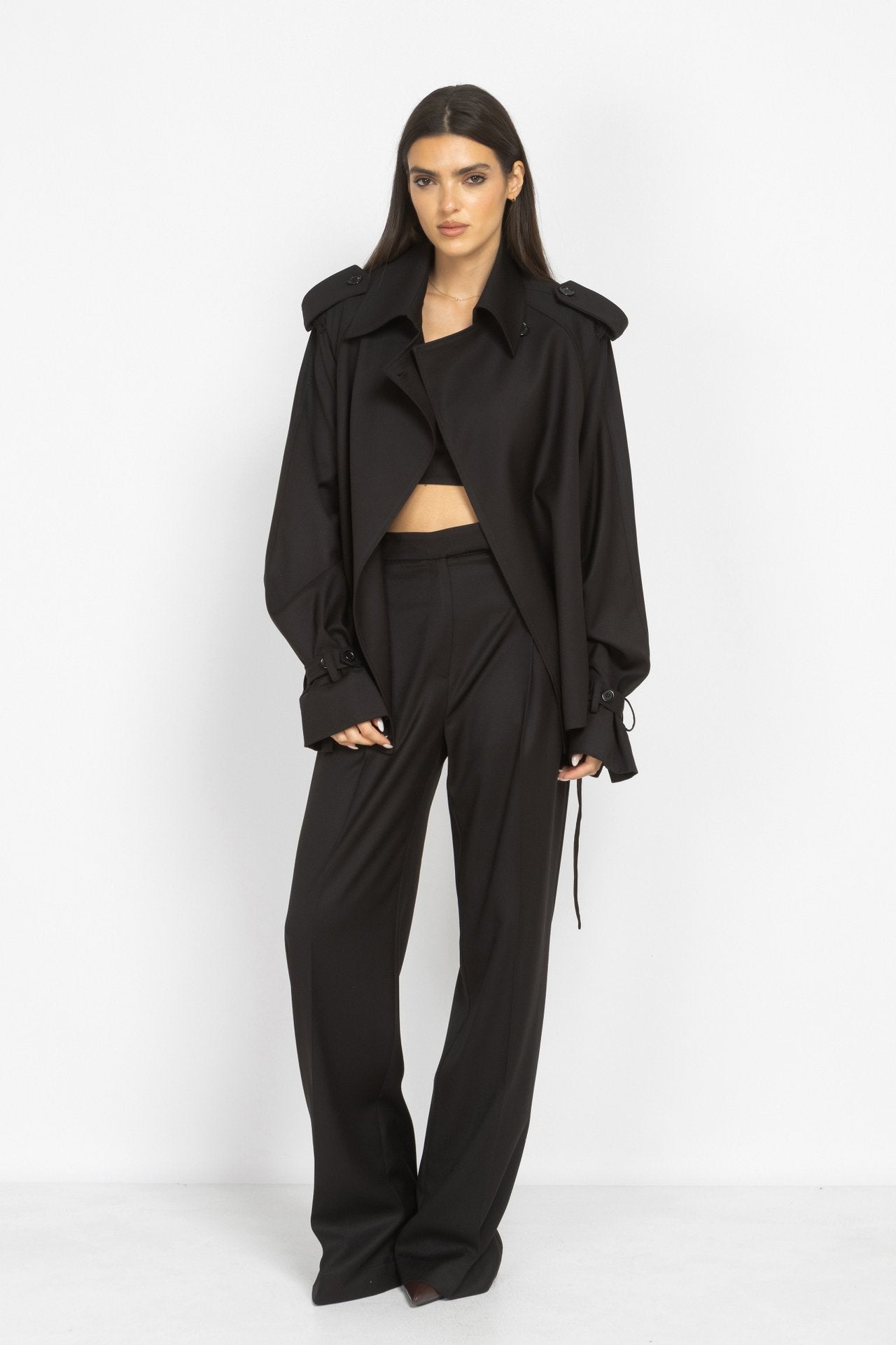 Oversized Trench Jacket with Belt