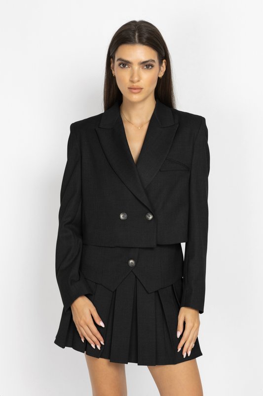 Cropped Double-Breasted Blazer