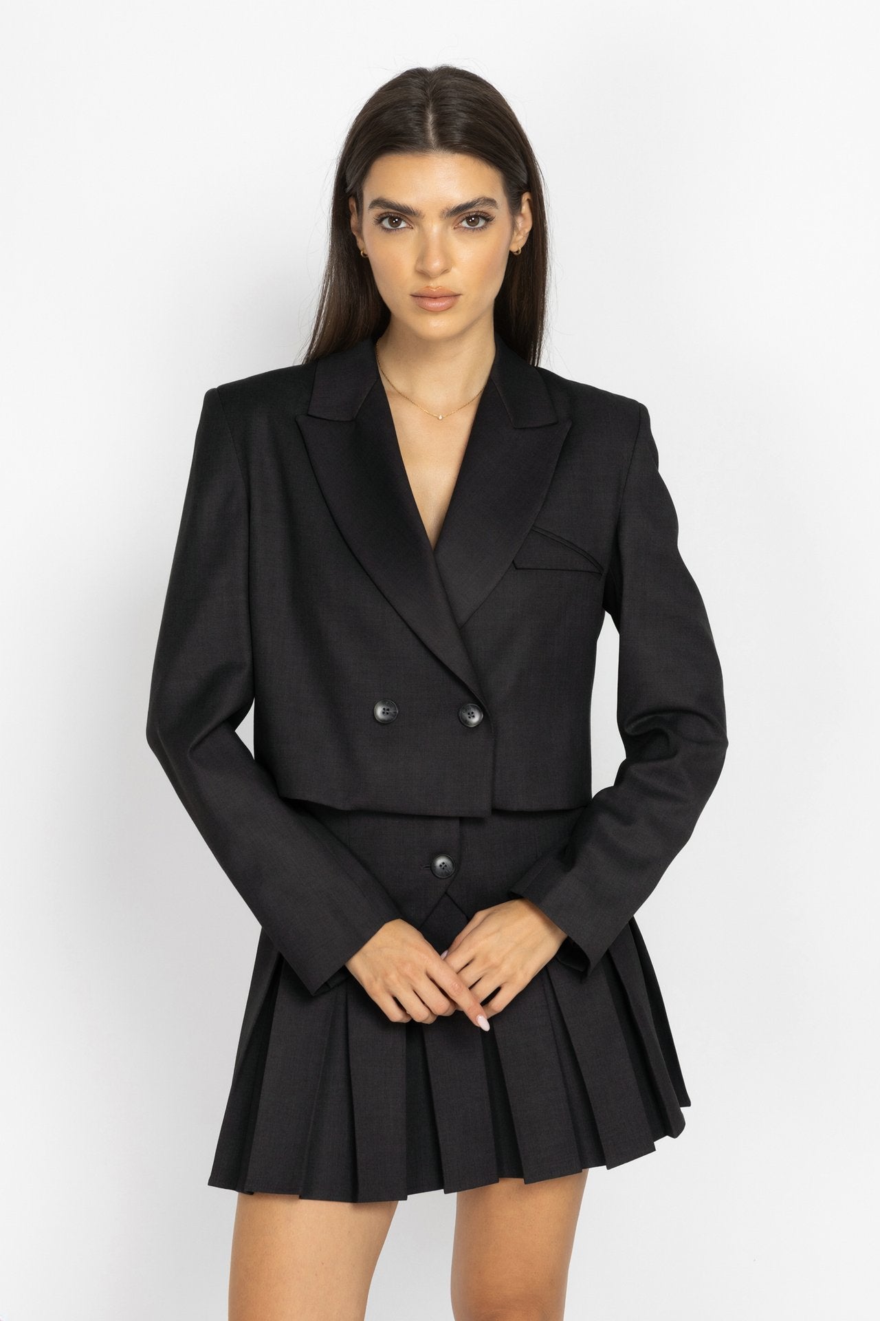 Cropped Double-Breasted Blazer