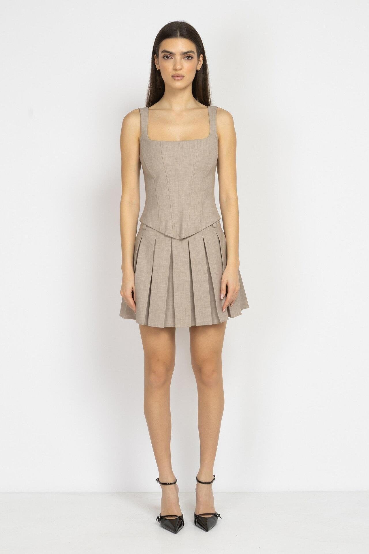 Mocha Wool Corset Top