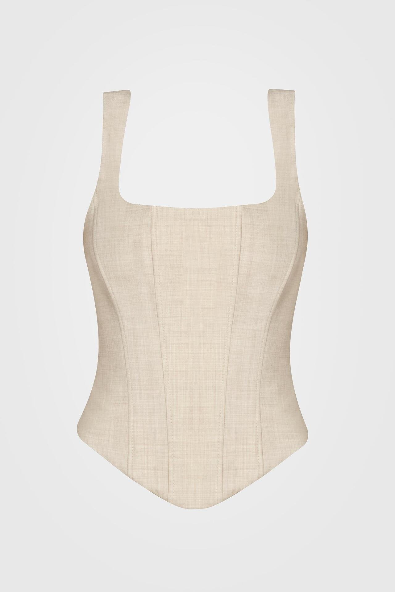 Ecru Wool Corset Top