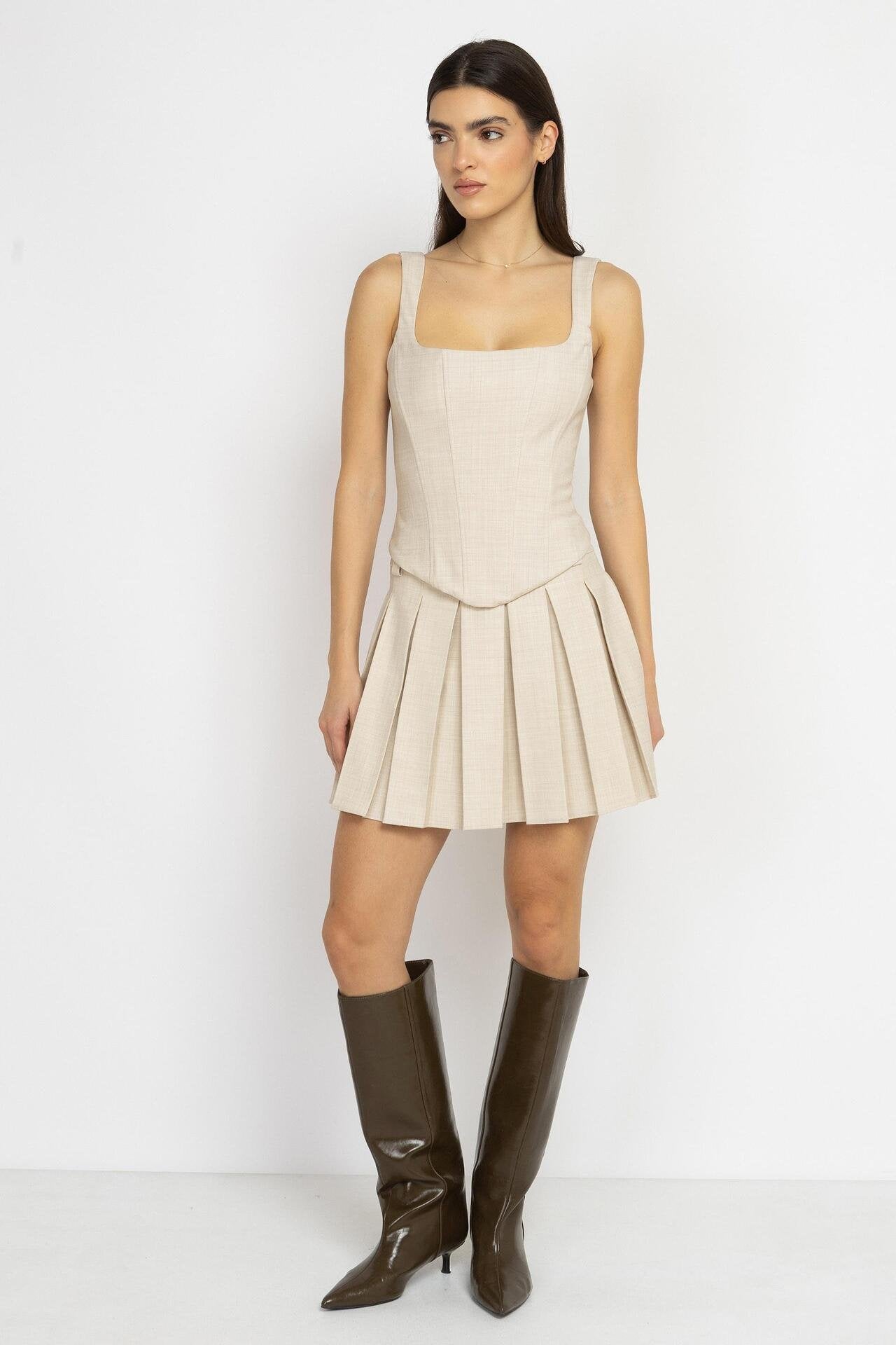 Ecru Wool Corset Top