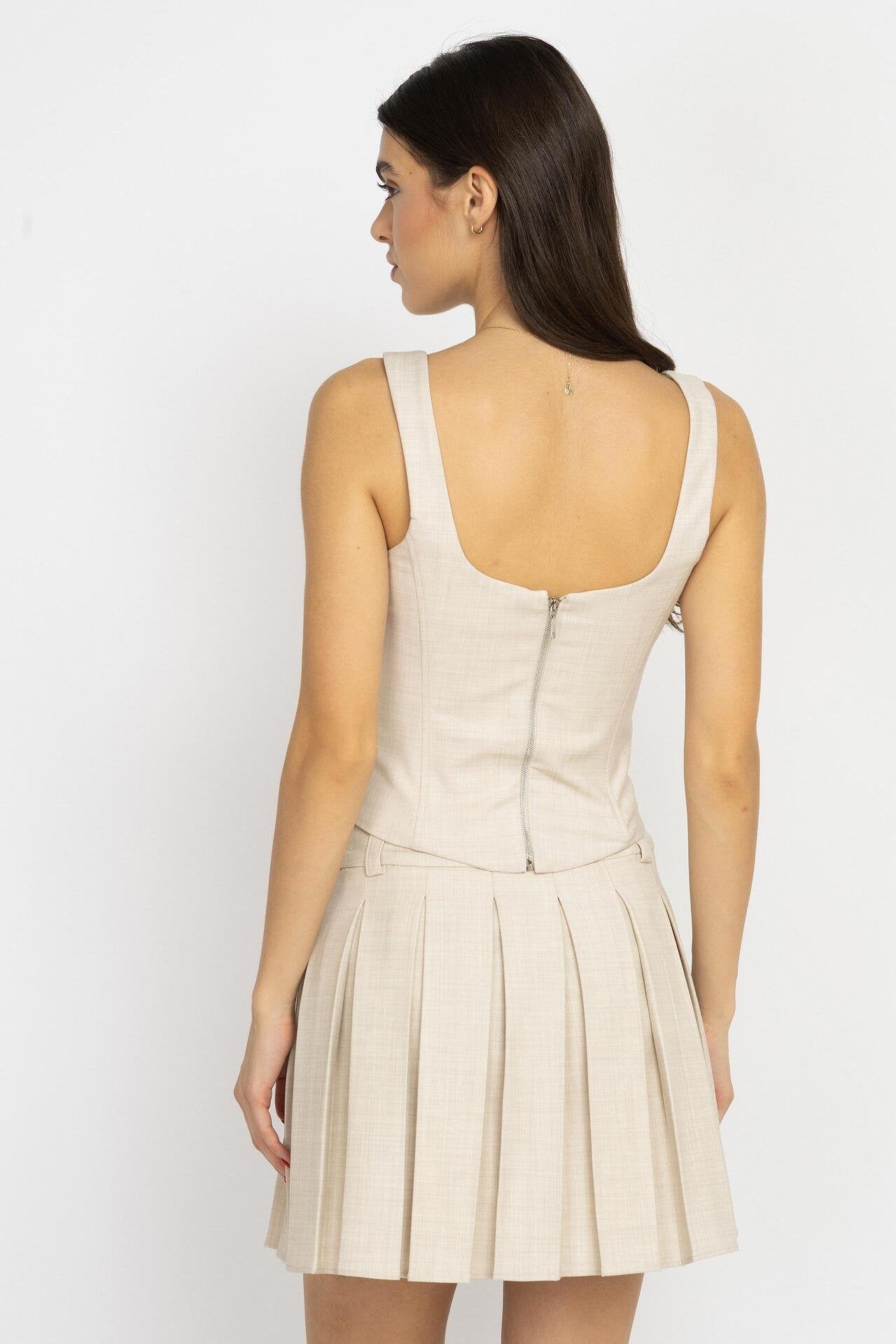 Ecru Wool Corset Top