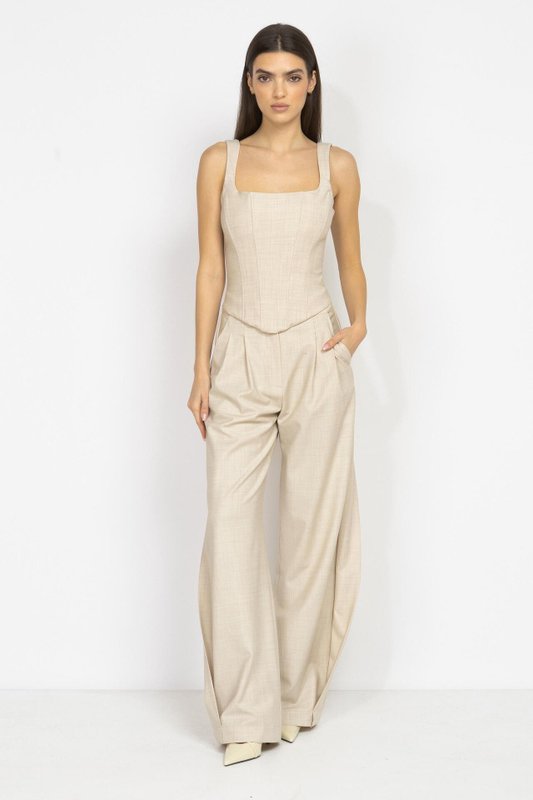 Ecru Wool Corset Top