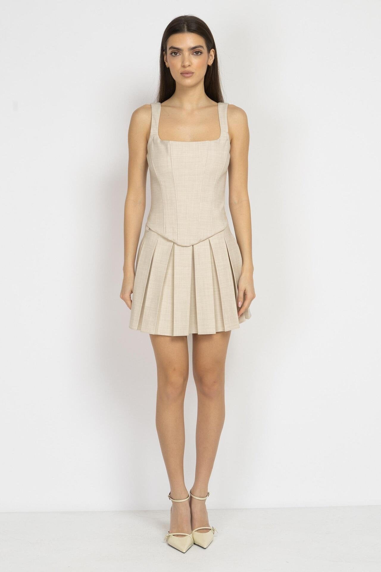 Ecru Wool Corset Top