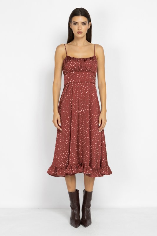 Midi Dress with Delicate Dot Print