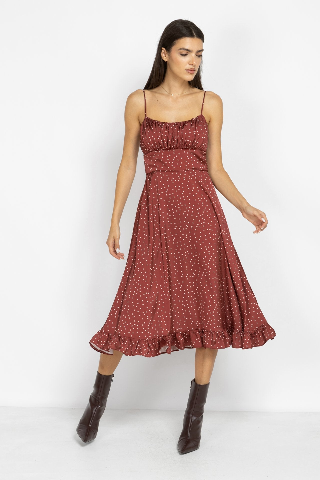 Midi Dress with Delicate Dot Print